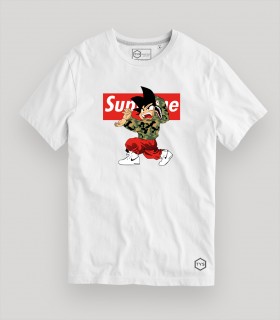 Camiseta tys blanca goku supreme Kamehameha camuflaje