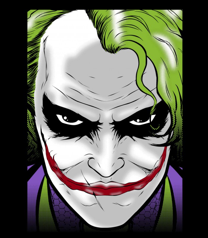 Camiseta original Cara Joker Caballero Oscuro TYS