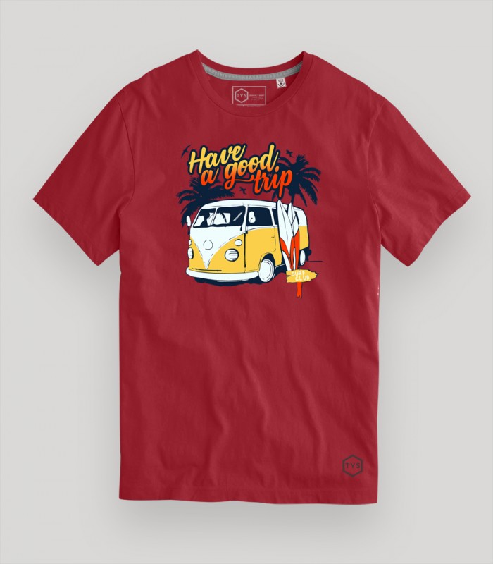 Camiseta tys roja Furgoneta Van Surf Trip