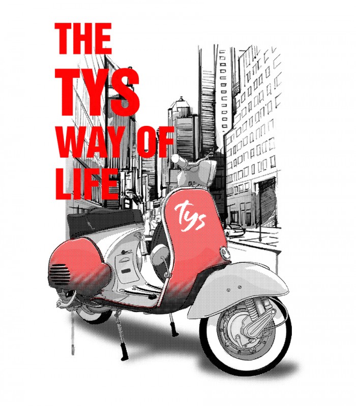 Camiseta tys blanca Vespa Clásica vive la ciudad