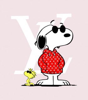 Camiseta manga corta tys snoopy LV woodstock fake