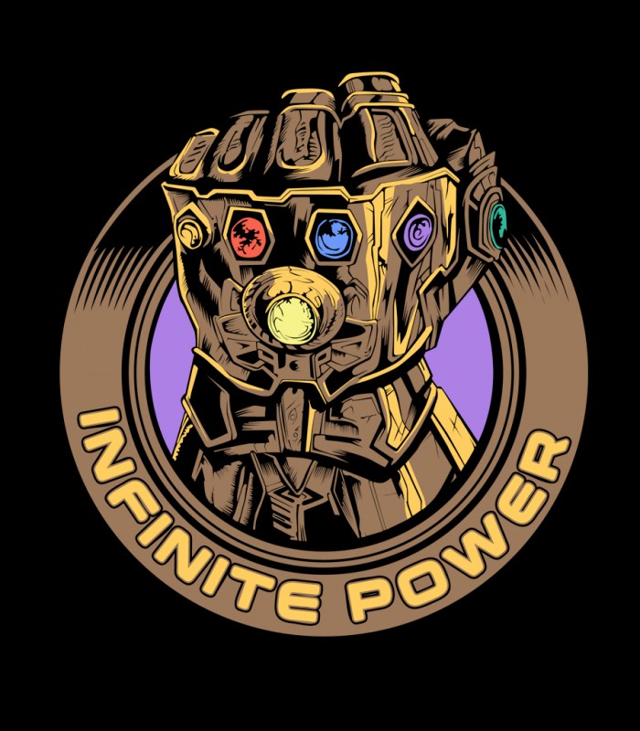 Camiseta manga corta tys guante thanos infinity power end game