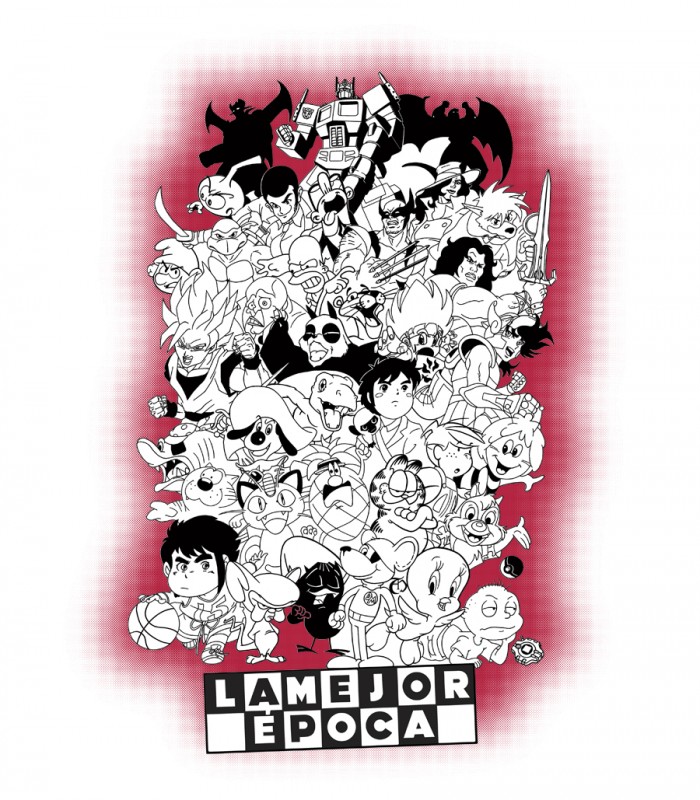 Camiseta TYS manga corta dibujos retro de los 80 y 90