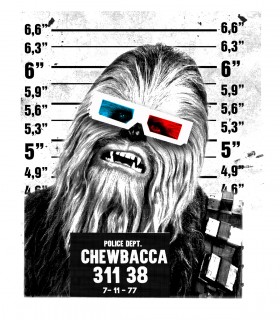 Camiseta TYS Chewbacca 3D Película Star Wars Blanca