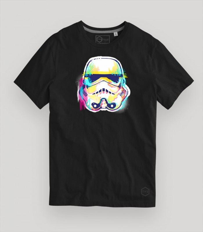 Camiseta TYS Casco Stormtrooper Ilustración Película Star Wars Negra