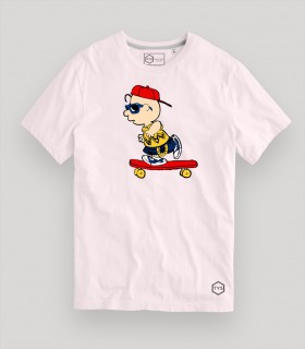 Camiseta TYS Rosa Pastel Manga Corta Charlie Brown Skater