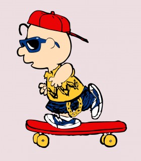 Camiseta TYS Rosa Pastel Manga Corta Charlie Brown Skater