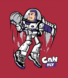 Camiseta TYS Manga Corta Color Garnet Buzz Can Fly Toy Story Película