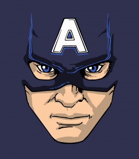 Camiseta TYS Manga Corta Azul Marino Capitán América Superheroes Marvel