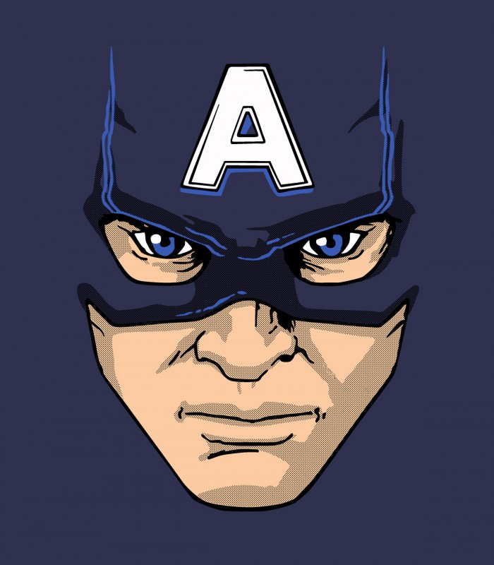 Camiseta TYS Manga Corta Azul Marino Capitán América Superheroes Marvel