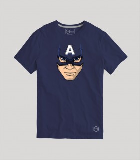 Camiseta TYS Manga Corta Azul Marino Capitán América Superheroes Marvel