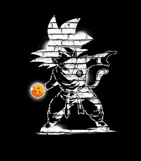 Camiseta TYS negra manga corta Goku Dragon Ball Ladrillos