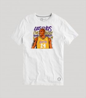 Camiseta TYS Basketball Laekers Kobe Forever Legends Blanca Manga Corta