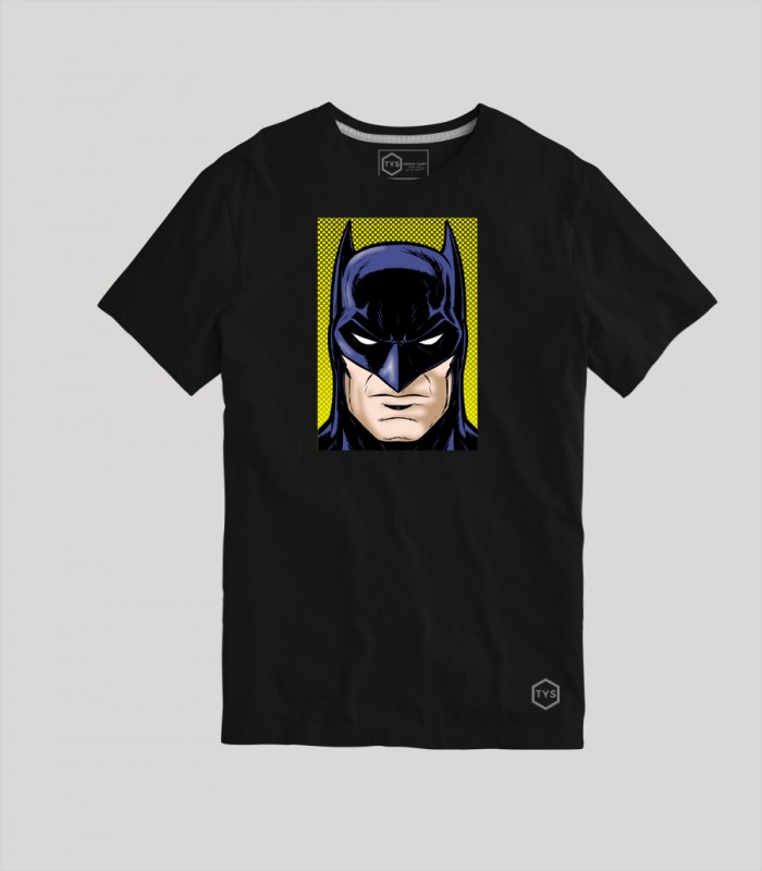 Camiseta manga corta TYS cara Batman Caballero Oscuro NEGRA
