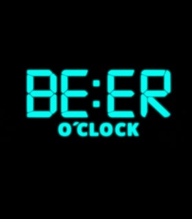 Camiseta TYS manga corta beer O clock reloj digital divertida