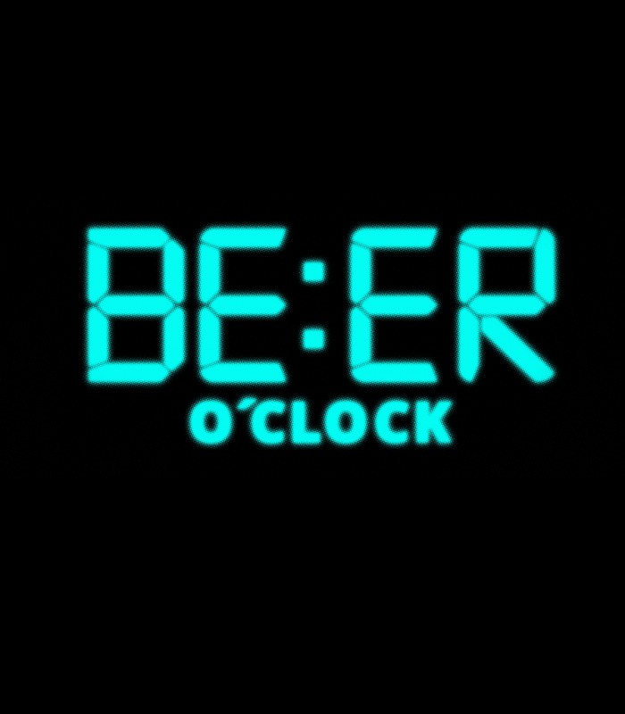 Camiseta TYS manga corta beer O clock reloj digital divertida