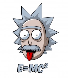 Camiseta Rick y Morty Albert Einstein manga corta
