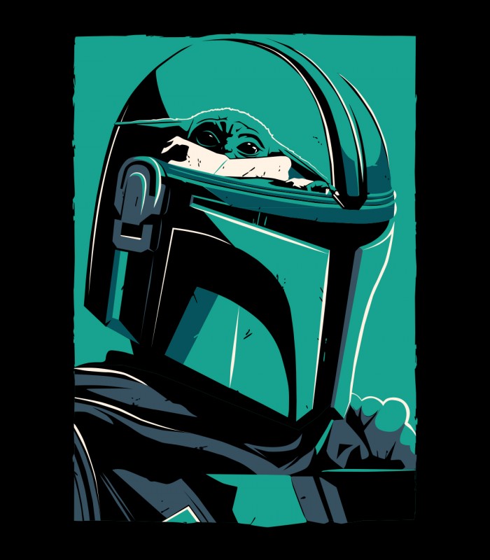 Camiseta The Mandalorian Stars Wars Casco Baby Yoda